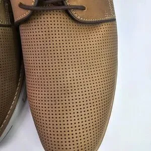Mens Johnston & Murphy Tan Perforated Oxford Leather Shoes Sz 11.5M Preppy S0098 Vintage 1980 main image 3